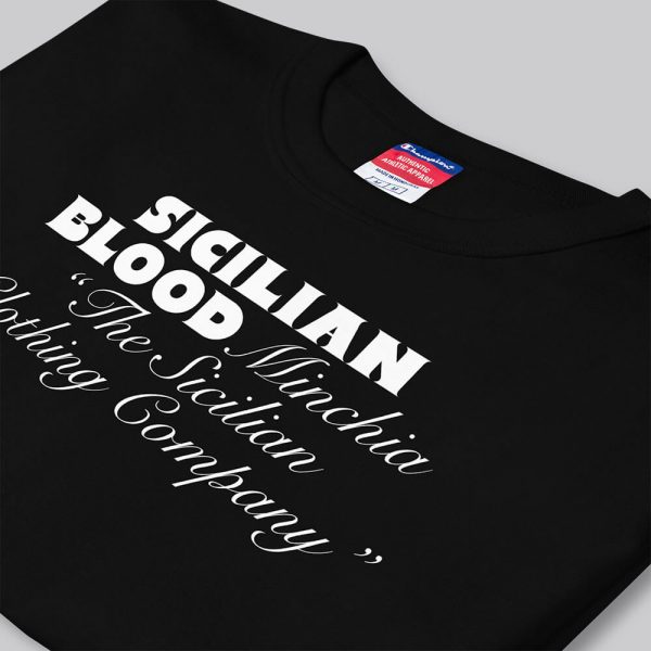 Maglietta Champion con la scritta "Sicilian Blood" - Minchia Sicilian Clothing